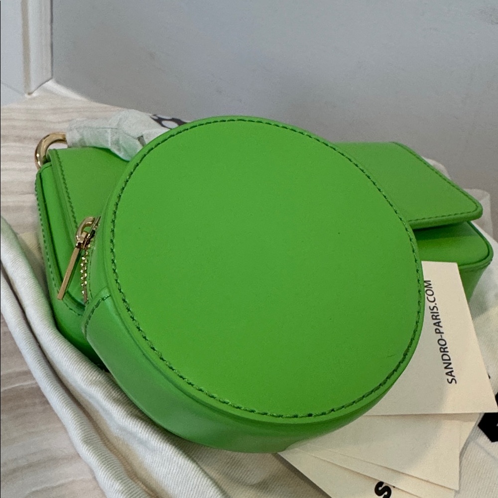 Sandro Bag Mini Totemo Green Leather Shoulder Bag Set - Picture 8 of 17